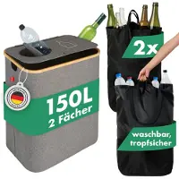 Blumtal - Afvalscheiding - Recycle afvalbak - 150L - Statiegeld container - Lege Flessen - Grijs