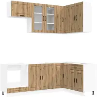 vidaXL Keukenblok PORTO 8 st Artisanaal eiken Bewerkt hout