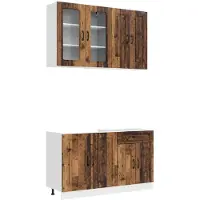 vidaXL Keukenblok KALMAR 4 pcs Oud hout Bewerkt hout