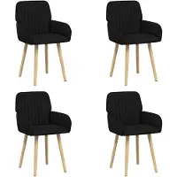 vidaXL Eetstoelen 4 st Stof Zwart 56,5 x 50 x 87,5 cm