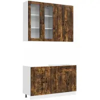 vidaXL Keukenblok KALMAR 4 pcs Gerookt eiken Bewerkt hout