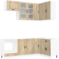 vidaXL Keukenblok PORTO 8 st Sonoma Eiken Bewerkt hout