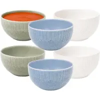 Secret De Gourmet Soepkommen Memphis - D14 cm - groen / blauw / wit - keramiek - schaaltjes