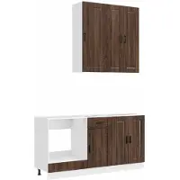 vidaXL Keukenblok PORTO 5 pcs Bruin eiken Bewerkt hout
