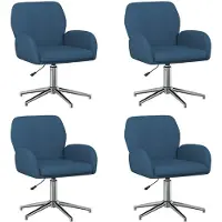 vidaXL Draaibureau stoelen 4 st 54 x 58 x 90 cm Blauw Stof