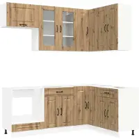 vidaXL Keukenblok KALMAR 8 st Artisanaal eiken Bewerkt hout