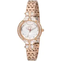Invicta Wildflower 69099 Dameshorloge - Quartz Uurwerk - Metaal met Witte Wijzerplaat - 30 mm