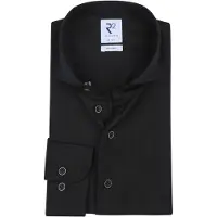 R2 Amsterdam Modern Fit Wollen hemd Antraciet, Effen