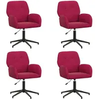 vidaXL Draaibureau stoelen 4 st 54 x 55 x 90 cm Wijnrood fluweel