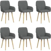 vidaXL Eetstoelen 6 st Stof Donkergrijs 56,5 x 50 x 87,5 cm
