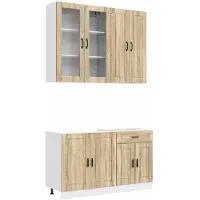 vidaXL Keukenblok PORTO 4 st Sonoma Eiken Bewerkt hout