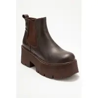 Forever & Always Clen Leren Platform Chelsea Boot