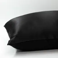 Silk Heaven 4x Zijden Kussensloop 40x80cm Zwart Ritssluiting 22 Momme - Kussensloop set - Luxe Silk Kussensloop 100% moerbei zijde - Zijde kussensloop - - 40x80cm / Ritssluiting