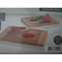 Ernesto Snijplanken Set van 2 - 29.5 x 19.5 cm - Met Sap groef - met Antislipvoetjes - Geolied Bamboe
