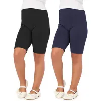 Merry Style Meisjes Leggings 2Pack - Sport - Vrijetijdsbroek - Kort – Viscose - Sporbroek - Yogabroek – Zwart/Navy blauw(2pack) – 152 - MS-MS10-132-LE-2P