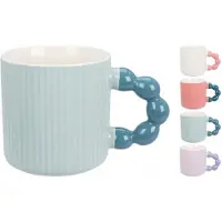 Koopman - Pastel Porseleinen Beker - 340ml - Met Oor - Verschillende Kleuren