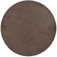Muratap Comfy soft rond effen vloerkleed wasbaar uni bruin donker 160 cm rond