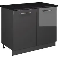 Vicco Wastafelkast Fame-Line, Antraciet Hoogglans/Antraciet, 100 cm, WB Antraciet