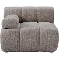 Vente-unique Fauteuil met rechte rugleuning - Hoek links - Gemêleerde stof - Taupe FACIVIL