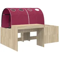 vidaXL Stapelbed met bureau voor kinderen, 3 stuks, houtvezel