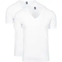 Alan red t-shirt wit effen katoen Nov 2-pack