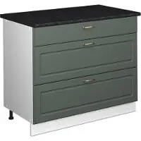 Vicco Keukenonderkast Fame-Line, Groen-Goud Landhuis/Wit, 100 cm, WB Antraciet