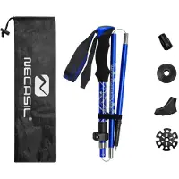 INF 5-delige wandelstok van aluminiumlegering - Telescopische trekkingstok voor buitenavonturen Blue