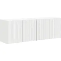 vidaXL TV Wandkast 2 pcs Wit Bewerkt hout