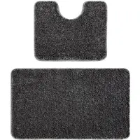 Rugsx Tweedelige badkamerset tapijt SYNERGY, glamour, antislip, zacht - lurex grijs 60x100 cm