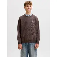 Jack & jones Junior Sweatshirt 'JORNORREBRO' chocoladebruin / wit