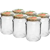 Browin - Glazen Pot met Deksel - 250ml - 6 stuks - Voorraadpot