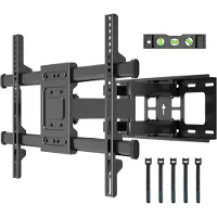TIM. TIM TV Beugel - TV Beugels Draaibaar en Kantelbaar - TV Beugel Draaibaar - Zwart - 67cm x 42cm x 6cm