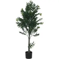 MCW Kunstmatige olijfboom -Q88, decoratieve plant, kunstboom, kunstplant, voor buiten, polyethyleen, 126x58x58 cm