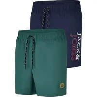 Jack & Jones Heren Short JPSTMAUI Swim Mix 2 Pack regular fit Groen 3XL Volwassenen Zwemshort / Zwembroek