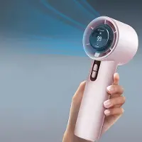 Karma Draagbare handventilator met digitaal display – USB-oplaadbare koelventilator voor buiten, reis en bureau