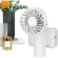 VHV - Handventilator - Mini ventilator - Draagbare ventilator - USB oplaadbaar - Met clip - Stil - Voor op reis, sport en onderweg - Outdoor - Wit