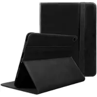Rosso Deluxe Hoes Geschikt voor Samsung Galaxy Tab A9 Plus | Book Case Echt Leer | Sleep/Wake | Standaard | Penhouder | Beschermhoes Zwart