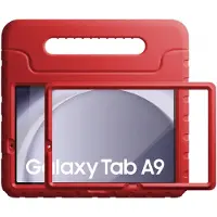 HappyCase Candy+ Kinder Hoes Geschikt voor Samsung Galaxy Tab A11 / Tab A9 | Tablethoes met Ingebouwde Screenprotector | Kindvriendelijk | Beschermhoes | Handvat en Standaard | Kinderhoes | Rood