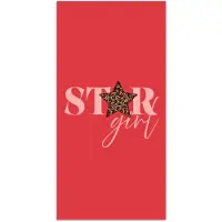 PosterMonkey Poster 40x80 cm - Star girl - Rood - Panter - Ster - Posters - Kamer decoratie - Wanddecoratie woonkamer - Muurdecoratie slaapkamer