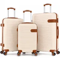 ROYAL SWISS Reiskoffer Set 3-delig Kofferset ABS Hardcase Handbagage Koffer Grote en Middelgrote Koffer - Lichtgewicht Reisbagage Combinatieslo