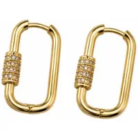 Trend Oorbellen- Goudkleurig - Zirkonia- Verguld - Roestvrijstalen oorbellen - sieraden – Cadeau tip – Hip - Trendy