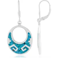 Cavill - Oorbellen 925 Sterling Zilver Geoxideerd - 2.07 ct Kingman Mohave Turkoois - Blauwe Edelsteen - Fancy Mozaïek Slijpsel - Leverback Design
