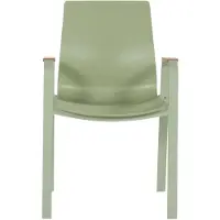 Hartman Tuinstoel Flow Stackable Armchair With Teak Look Armrests Soft Green Frame Soft Green Seat