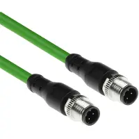 ACT SC4462 Industriële Sensor Kabel | M12D 4-Polig Male naar M12D 4-Pin Male | Superflex Xtreme TPE kabel | Afgeschermd | IP67 | Groen | 5 meter