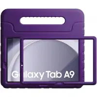 HappyCase Candy+ Kinder Hoes Geschikt voor Samsung Galaxy Tab A11 / Tab A9 | Tablethoes met Ingebouwde Screenprotector | Kindvriendelijk | Beschermhoes | Handvat en Standaard | Kinderhoes | Paars