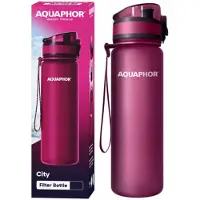 AQUAPHOR filterfles + 1 waterfilterpatroon, 0,8 liter, bordeauxrood