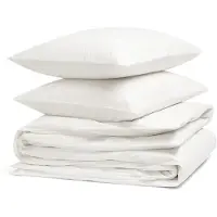Yumeko Dekbedovertrek set Gewassen Percal Katoen 200x220 Wit - Eco, Bio & Fairtrade