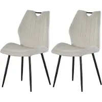 Furnilux Christin fauteuil crème set van 2 elegante fluwelen salonstoel met metalen