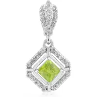 Cavill - Elegante Herenhanger - 925 Sterling Zilver & Platina Geplateerd - 0,56 ct Princess Sfeen uit Madagaskar - 38 Zirkonia - Varioclip Design