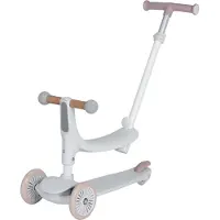 Eco toys Flynn Wit/Beige 2-in-1 Kinderstep met Duwstang